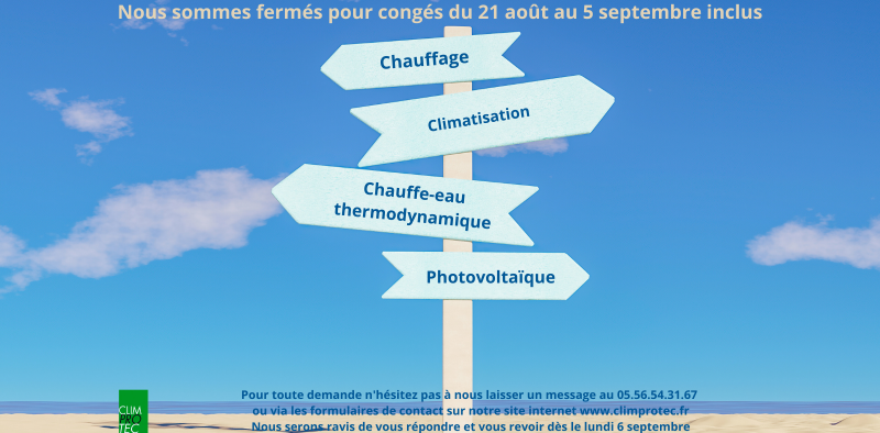 Fermeture pour congés